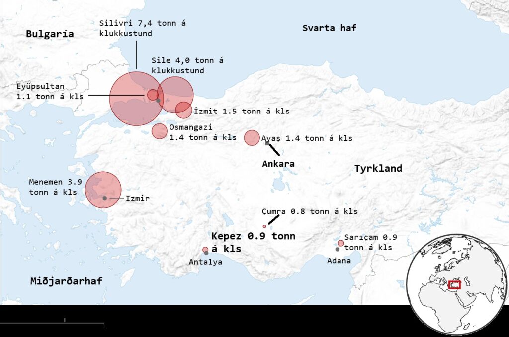 Methan verkefnið 6 | ein jörð.org útskýringakort af tyrklandi